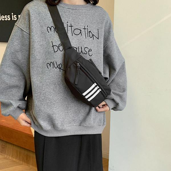 Ins Style Nischdesign Bröstväska Herr Messenger Bag Dam Midja Fritid Japanskt Märke J7R3 Black One size