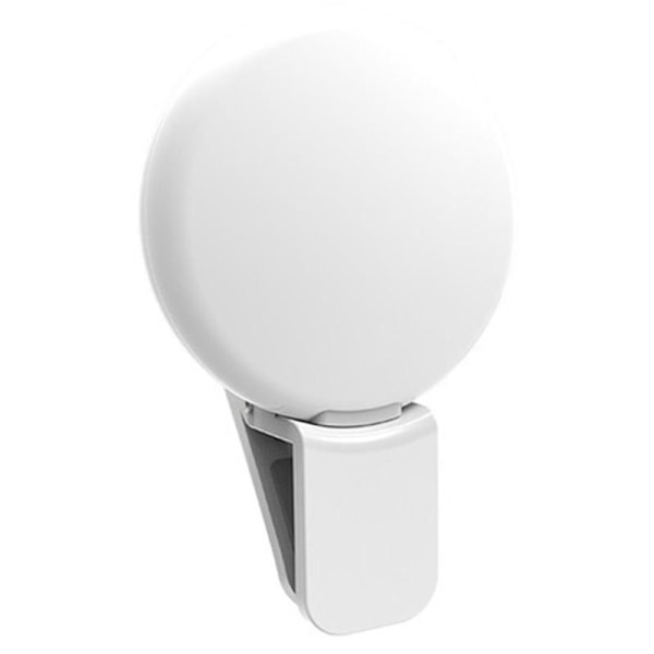 Mobiltelefon Fyllnadsljus Lins Ring Lampa Portabel Clip Tre Stegs Dimning Mini Hållbar white one-size