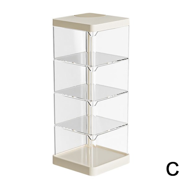 Puderpuff Förvaringslåda Smyckeskrin För Kvinnor Ny Sminklåda Roterande X2F3 white4 1pcs