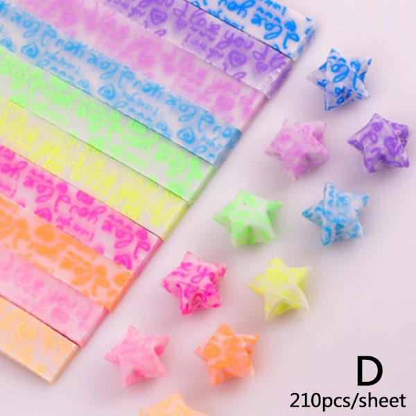 QAOlDH 210 ark Luminous Origami Stjärnor Papper Färgglada Handgjorda B 210pcs