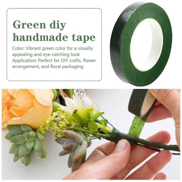 Blomstertejp Florist Elastisk Tejp Självhäftande Grön Tejp Papper Typ I5K6 ST greenA 1pcs