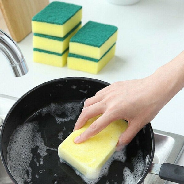 WAGA Disksvamp för Kök, Dubbelsidig Skrubbsvamp, Repfri yellowA One-size