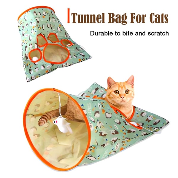 Cat Tunnel Bags för innekatter, Pet Cat Play Tunnel Toy, Cat Tube B one-size