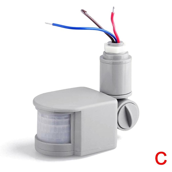 PIR Rörelsesensor Brytare Säkerhet Infraröd installera Lätt I8T4 180 black 85 to 265V