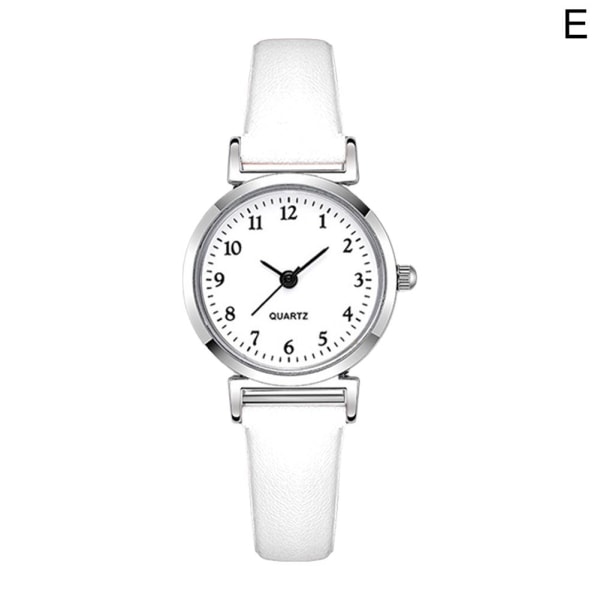 Basic Quartz Watch Dam Small Square Armbandsur Läder Student White One size