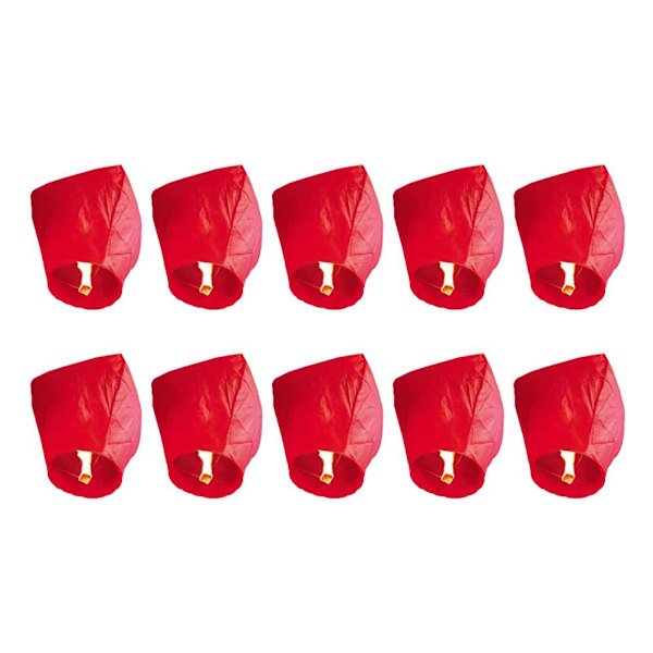 10 st Önskelyktor Kongming Lykta Ballonger Släpp i Himmelen Minnes Fe Red 10 pcs