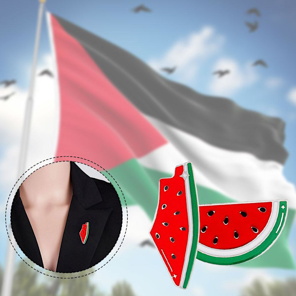 Vattenmelonsemalj-nål, Vattenmelonsemalj-nål Palestina Brosch Pi style2 One size 2pcs