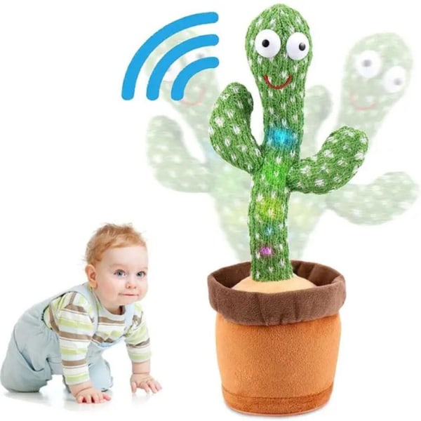 Dansande kaktus kan sjunga Lära sig tala med färgade ljus Re Christmas rechargeable