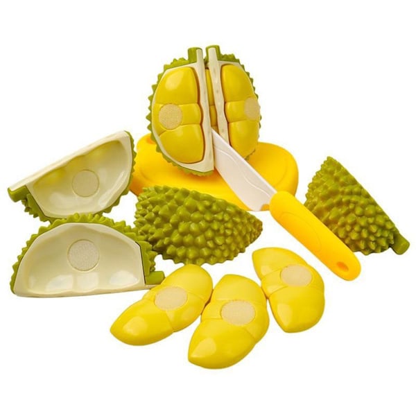 Skärbara Frukter Grönsaker Barn Kök Låtsasleksaker Durian Matleksak Montessori Pedagogisk Leksak För Baby Barn Småbarnspresent Durian +Cutting board onesize