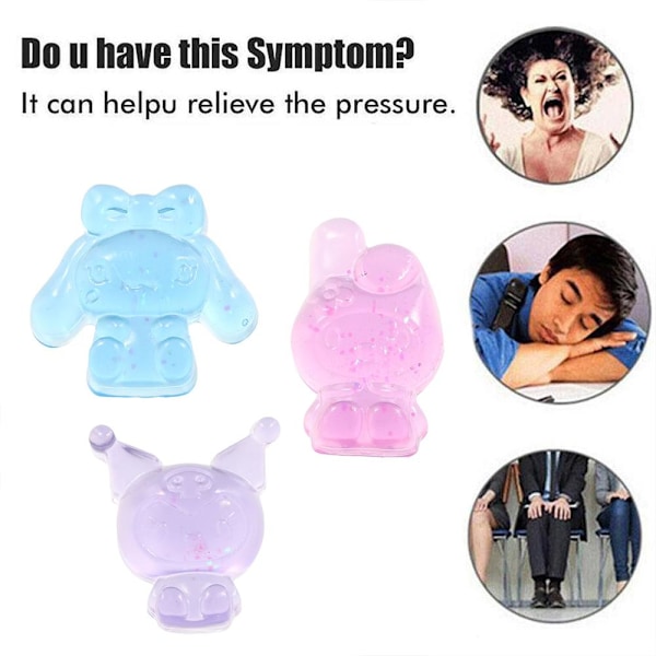 Söt Sanrio Kuromi Squishy Toy TPR Decompression Stress Relief R blue one-size