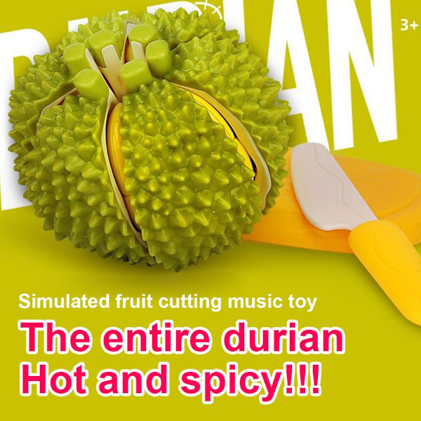 Skärbara Frukter Grönsaker Barn Kök Låtsasleksaker Durian Matleksak Montessori Pedagogisk Leksak För Baby Barn Småbarnspresent Durian onesize