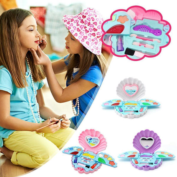 Sjöjungfru Skönhetskit för Barn Komplett Kosmetisk Set för Flickor med Smink {: ю< нг pink onesize
