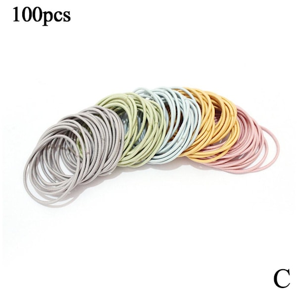 Enkel liten cirkelhårrep ung flicka hög elastisk läderhå mix-colours one-size