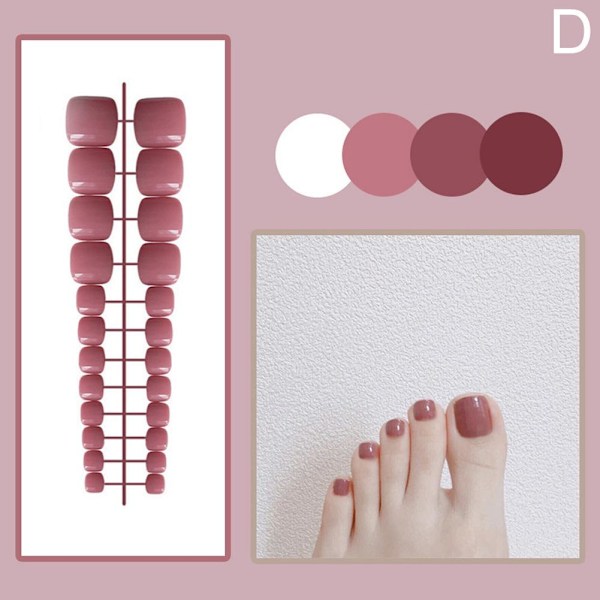 Färdiga nagelglans-plåster, falska naglar, bärbar manikyr style 4 24pcs