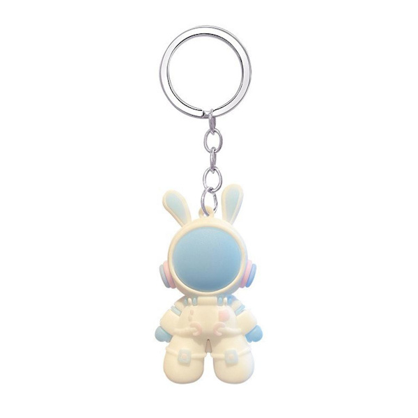 Mode Kawaii Ny rymdastronaut Bunny Doll Nyckelring för kvinnor blue one-size