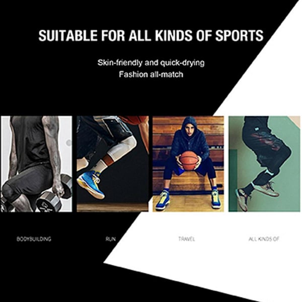 Kompressionsbasketbolltights för män, enbent, kompressionsbyxor, beskurna leggings, sommar GYM-byxor, löparbyxor, träningsbyxor black-right M