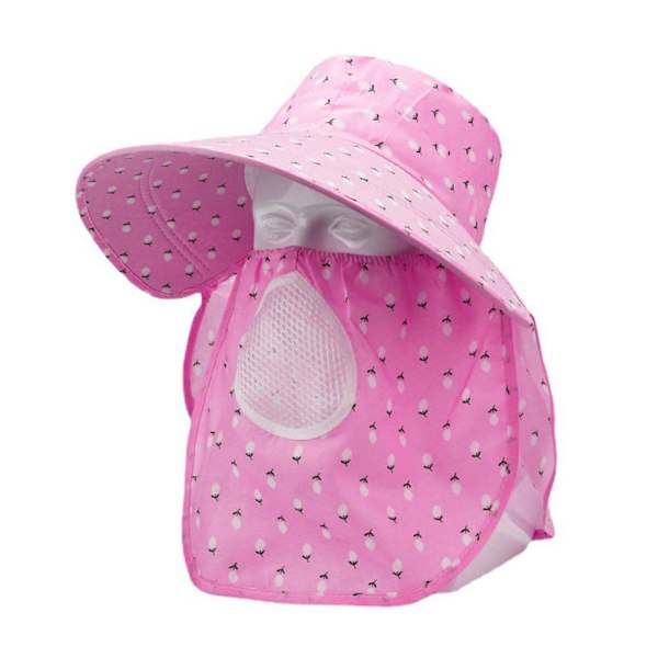 Ansiktsskydd Teplockningshatt Fullt Ansikte Solskydd Hatt Sommar PinkA 1pcs