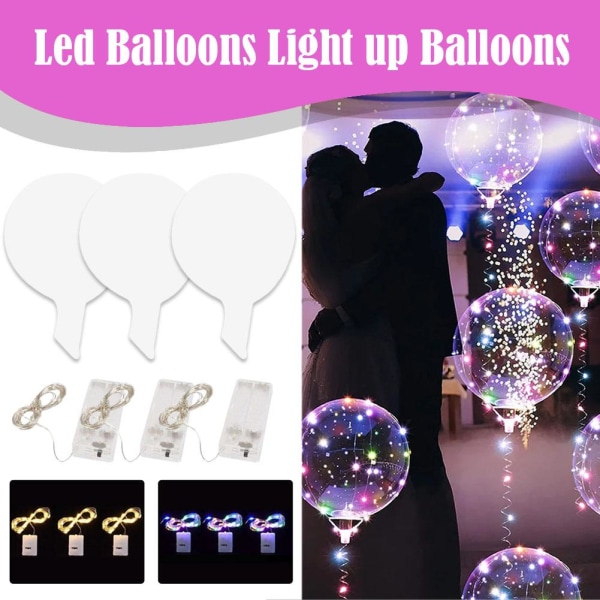 6st 3Set Transparent Party Glow Wave Ballong Bröllop Bubble Bal Warm light model 6pcs 3set