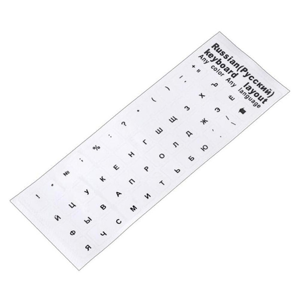 Ryska tangentbordsdekaler transparenta röda bokstäver dator bärbar dator white one-size
