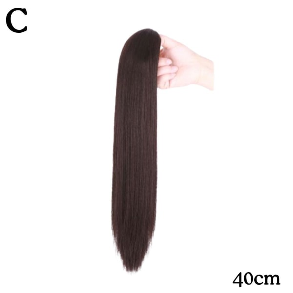Hästsvansklämma i hästsvans Riktigt naturligt som mänskligt hårförlängning dark brown 40cm