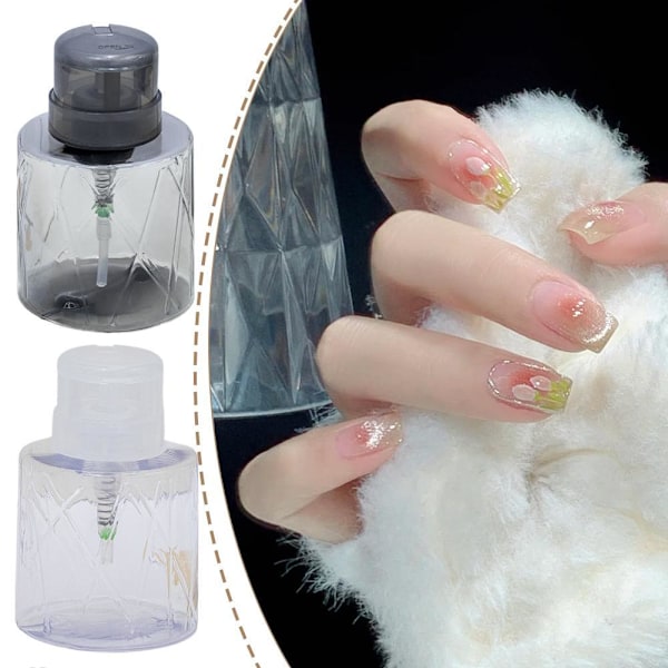 Nagelkonst Pressflaska i Japansk Stil Fet Stor Kapacitet Press Bo Transparent Black 1pcs