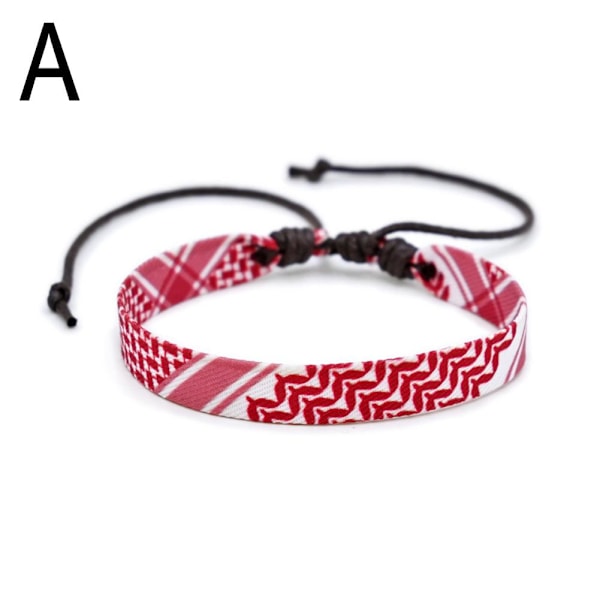 Vävt armband för kvinnor män handgjorda etniska armband❀ Prickigt band I3U7 red 18-26cm