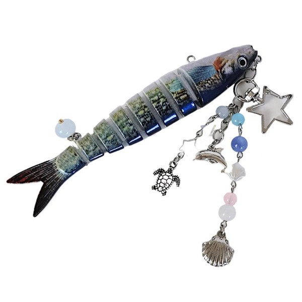 Handgjorda Fisk Nyckelringar Roliga Smycken Konstgjort Fiske Bete Swimb style5 One size