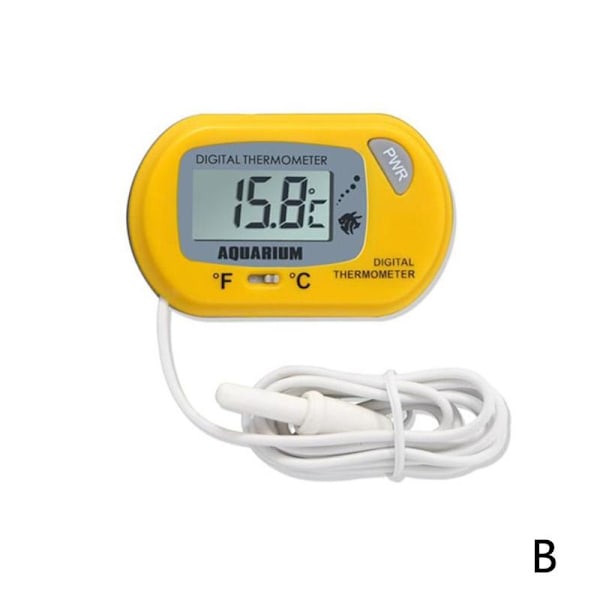 Digital LCD-skärmsensor Akvarietermometer Kabelansluten Fisk Temperaturmätare Temp C5 yellow One-size