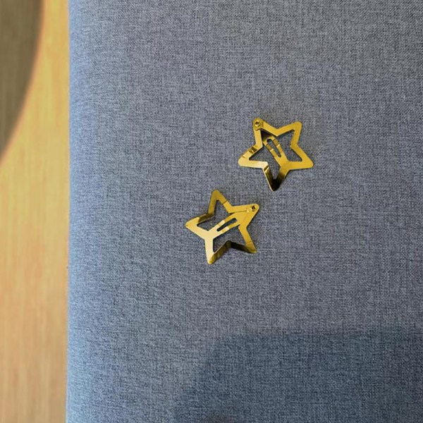 Star Hair Clip Hårnål Söt tjej Metall Femuddig stjärna Versat goldA one size