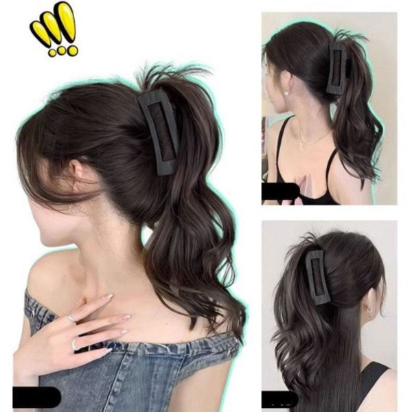 Hår Extensions Claw Clip Ponytail Extensions Kort Falsk Pony T dark black 1pcs