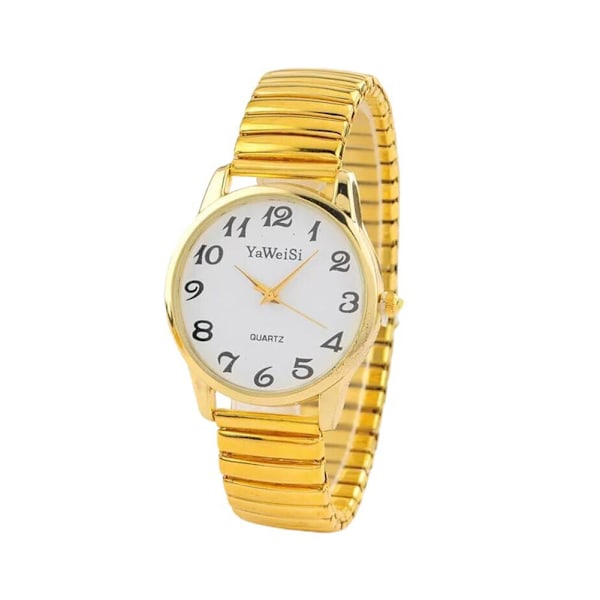 Unisex Armbandsur Kvartsur Expanderbar Stretch Damklocka silver Female