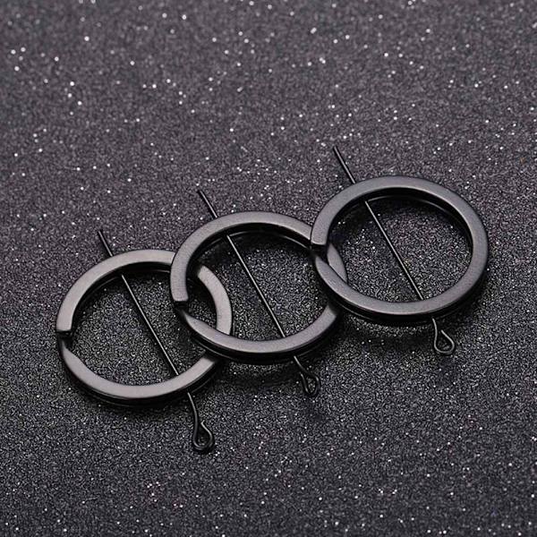 Stark ståldelad nyckelring svart metallögla hållare platt nyckel Cha black7 one-size 10pcs