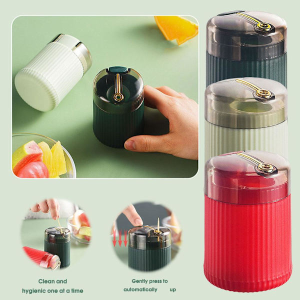 Tandpetarhållare Automatisk Tandpetare Dispensering Tandpetare Låda Lot O1 red 1pcs