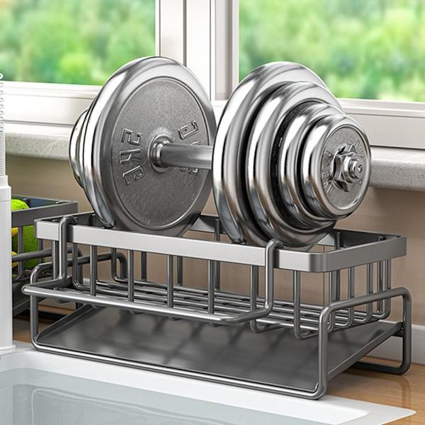 Diskställ för köksvask, korg, avloppsställ, disktrasehållare, organizer UK UKS Black 1pcs