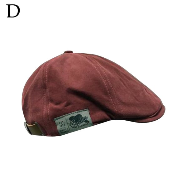 Retro Herr Bomull Ivy Platt Kep Newsboy Justerbar Barett Cabbie Ga red one-size