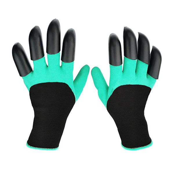 Trädgårdshandske med klor Skyddande fingertoppar Grävande latexhandske Trädgårdsarbete Grävhandskar Z2S5 green B eight claws