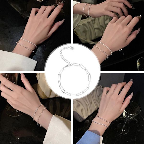 Stilrent och minimalistiskt armband med nischdesign, infällt coolt An B One size