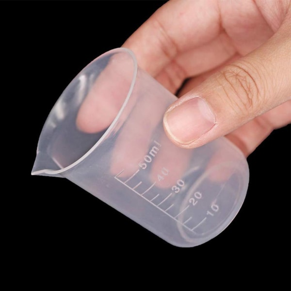 Transparent plastbägare med graderad köksbakning TransparentD 150ml