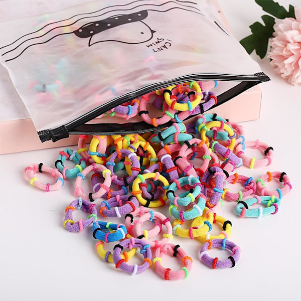 100 st/parti Barn Små Hår Rep Scrunchy Elastisk Flickor Gummi Band Hår Band Light blending One-size