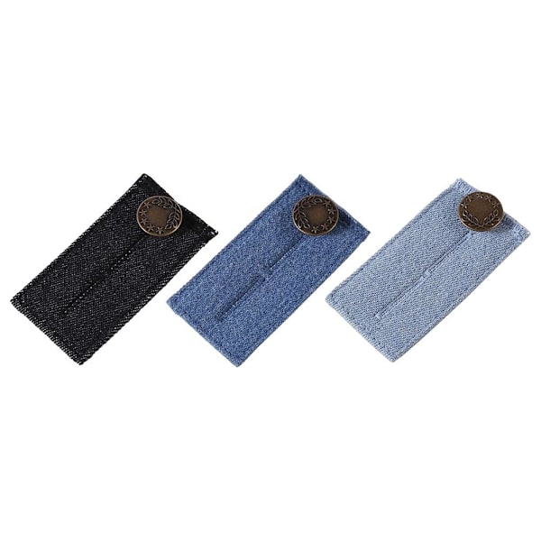 Denim Knappförlängare Spänne Metall Justerbar Snabb~ black One-size