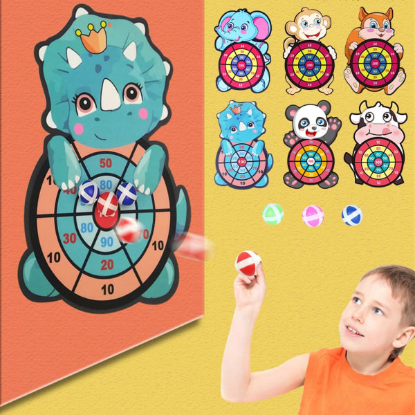 Kids Target Throwing Dart Plate Sticky Ball Självhäftande inomhus panda one-size