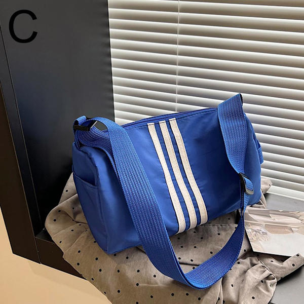 Nylon Kontrasterande Crossbody Kapacitet Kudde Väska, Rese Fitness Axelväska M3J9 Red One size