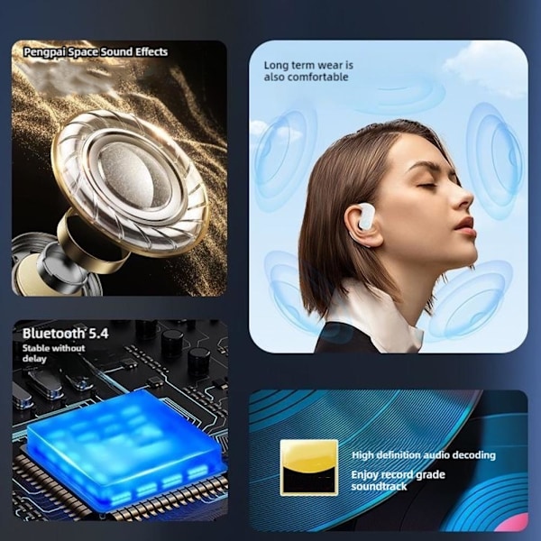 Inga In-Ear Hörlurar, Hängande Öra Bluetooth Headset Enkelt Öra B Blackj 1 pcs