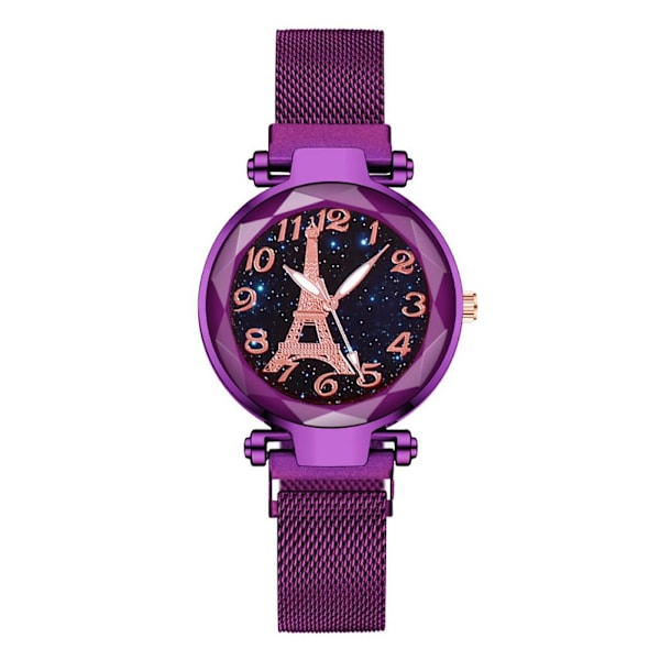 Klocka för kvinnor Mode Paris Tower Bälte Quartz Klockor Lyx Ana Rose Gold One size