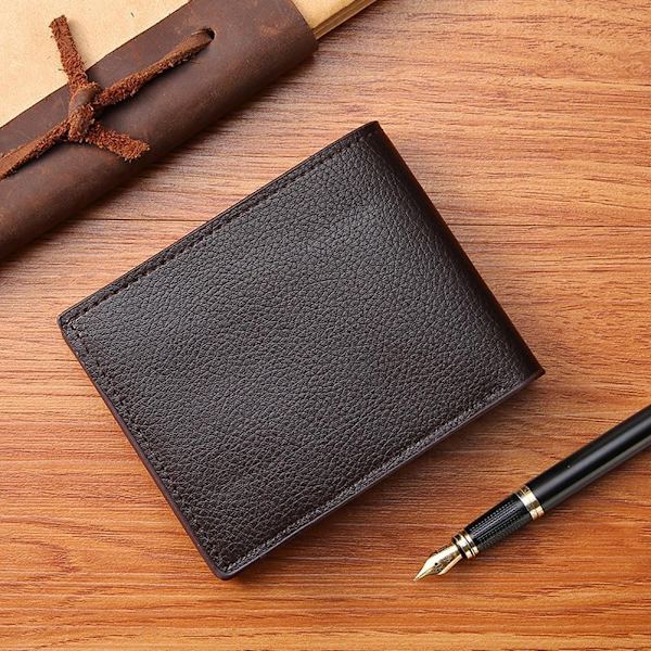Herrplånbok Mode Retro Kort Plånbok Högkvalitativ Kort Pu-Korthållare Läder Herr Casual Q1q2 Black onesize