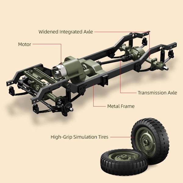 NAUXIU 4WD Off-Road RC Bil RTR Crawler 2.4G 1941 Mb Scaler Willy