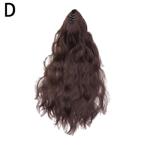 Lång Tjock Lockig Wrap Around Clip In Ponytail Hair Extension Pon Dark Brown one-size