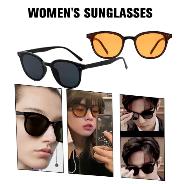 Solglasögon Kvinnliga Solglasögon Korean Street Photo UV Tide Resista black one size