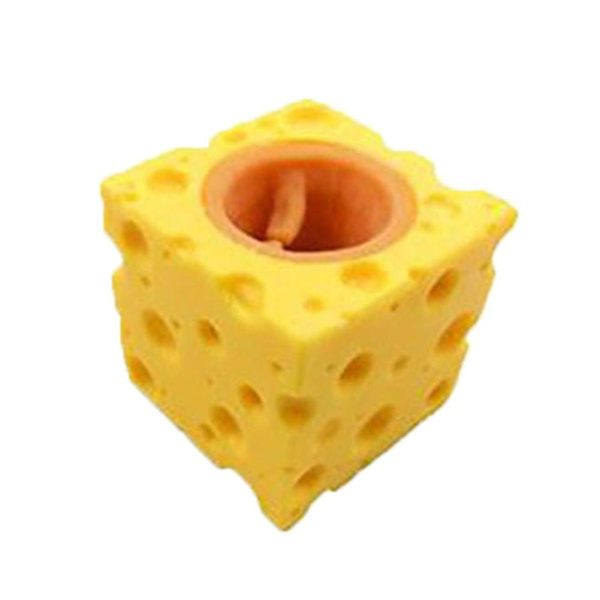 Söta Squishy Leksaker Ost Mus Leksaker Roliga råttkopp Kläm kopp till brown one-size