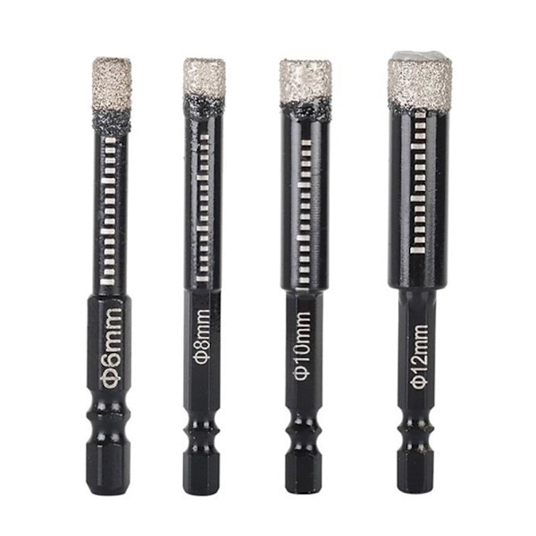 6-16mm Granit För Porslinsplattor Torr Konisk Sexkantig W3G3 blackE 4pcs